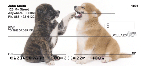 Akita Puppies Personal Checks