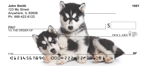 Siberian Husky Puppy Personal Checks