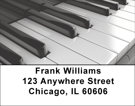 Piano Designs Black and White Piano Address Labels