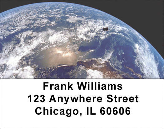 Earth from Space Address Labels - Earth Labels