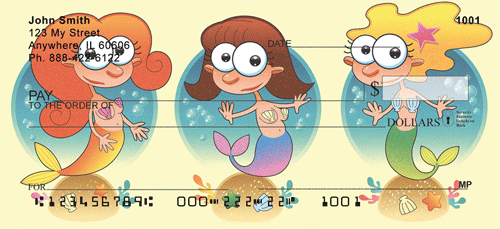 Mermaid Trio Personal Checks - 3 Little Mermaids
