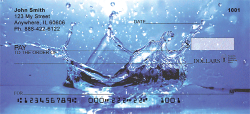 Water Drop Splash Personal Checks or Droplet Checks