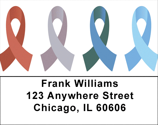 Awareness Ribbons of All Colors Address Labels