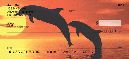 Dolphin Silhouettes Checks