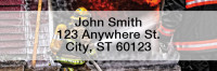 Battling Firefighters Narrow Address Labels | LRPRO-52
