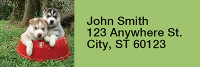 Sled Dogs Rectangle Address Labels | LRRDOG-43