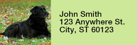 Brilliant Black Labs Rectangle Address Labels | LRRDOG-52