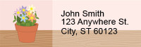 Potted Flowers Address Labels | LRRFLO-98