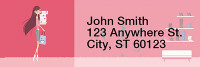 Girly Shoes and Nails Rectangle Address Labels | LRRGIR-04