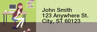 Girl Having Fun Rectangle Address Labels | LRRGIR-05