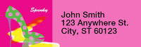 Hot Pink And Saucy Rectangle Address Labels | LRRGIR-10