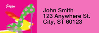 Hot Pink And Saucy Rectangle Address Labels | LRRGIR-10