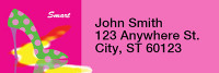 Hot Pink And Saucy Rectangle Address Labels | LRRGIR-10