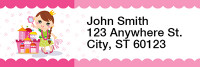 Young Girl Princess Rectangle Address Labels | LRRGIR-12