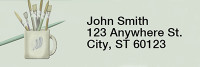 Brush and Palette & Artist's Tools Narrow Address Labels by Lorrie Weber | LRRJHS-10