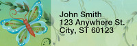 Butterfly Swirls Narrow Address Labels by Lorrie Weber | LRRJHS-25
