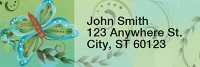 Butterfly Swirls Narrow Address Labels by Lorrie Weber | LRRJHS-25
