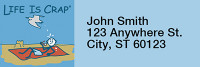 Because of Animals... Life Is Crap Rectangle Address Labels  | LRRLIC-05