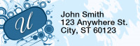 Stylish Monogram 'U' Narrow Address Labels | LRRMONO-03U