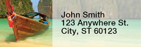 Scenic Tropical Boats Rectangle Address Labels | LRRTRA-87