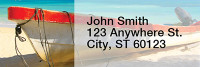 Scenic Tropical Boats Rectangle Address Labels | LRRTRA-87