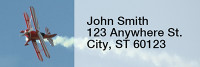 High Flying Stunt Plane Narrow Address Labels | LRRTRA-B3