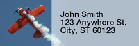 High Flying Stunt Plane Narrow Address Labels | LRRTRA-B3