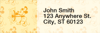 Steamboat Willie Monogram Pattern Address Labels  | LRSBW-02