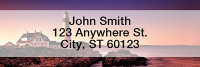 Lighthouses at Sunset Rectangle Address Labels | LRSCE-79
