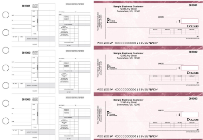 Burgundy Marble Itemized Disbursement Payroll Business Checks | BU3-7BMA01-IDP
