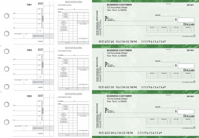 Green Marble Payroll Invoice Business Checks | BU3-7GMA01-PIN