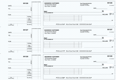 Blue Knit Itemized Payment Business Checks | BU3-BLU02-IPR