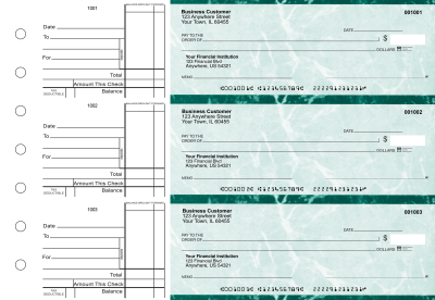 Teal Marble Standard Business Checks | BU3-EMA01-STA
