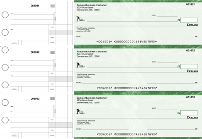 Green Marble Standard Disbursement Business Checks | BU3-GMA01-SDS