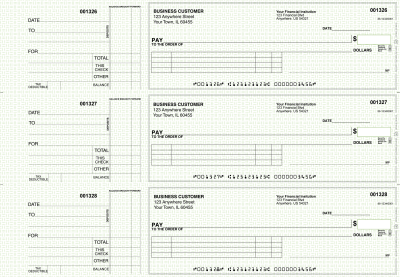 Green Knit Itemized Payment Business Checks | BU3-GRN02-IPR