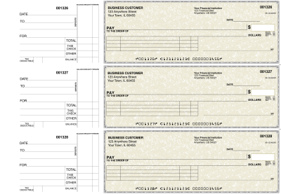 Tan Parchment Itemized Payment Business Checks | BU3-TPM01-IPR