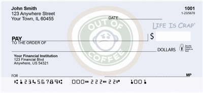 Need My Coffee Life Is Crap Personal Checks | LIC-16