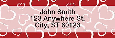 Heart Pattern Narrow Address Labels | LRLOV-17