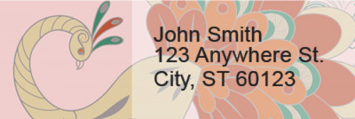 Fancy Peacocks Rectangle Address Labels | LRRFUN-93