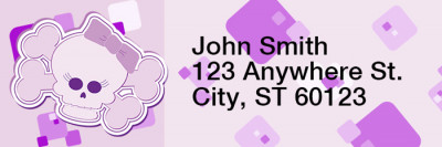 Girly Skulls Rectangle Address Labels | LRRGIR-02