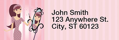 Girl Having Fun Rectangle Address Labels | LRRGIR-05