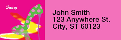 Hot Pink And Saucy Rectangle Address Labels | LRRGIR-10