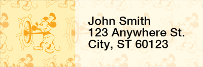 Steamboat Willie Monogram Pattern Address Labels  | LRSBW-02