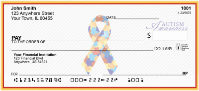 Autism Awareness Ribbon Personal Checks | RIB-07