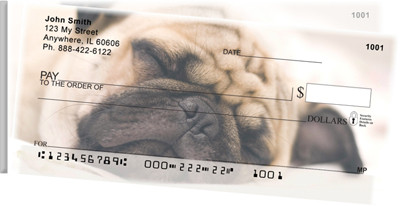 Sleepy Pugs Side Tear Personal Checks | STDOG-86