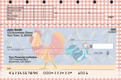 Country Rooster Top Stub Checks | TSANI-013