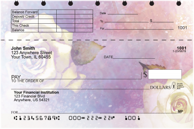 Watercolor Flowers Top Stub Checks | TSFLO-96