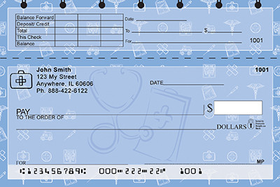 Stethoscope Nurse Pattern Top Stub Checks | TSGEP-76