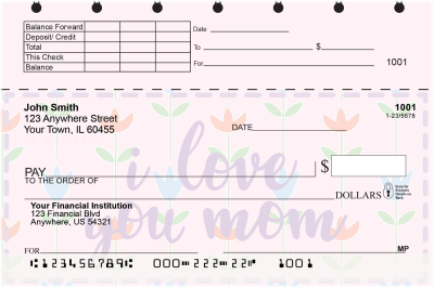 I Love You, Mom Top Stub Personal Checks | TSLOV-24