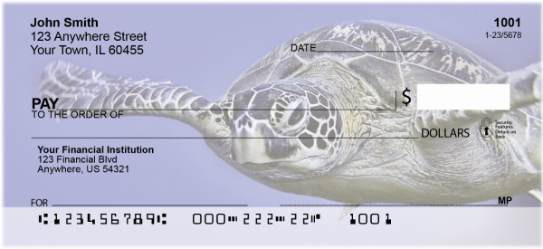 Sea Turtles Under Water Personal Checks